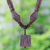 Coconut shell and wood beaded necklace, 'Naturally Charming' - Thai Handmade Coconut Shell Pendant Necklace thumbail