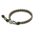 Leather wristband bracelet, 'Star of David Horizons' - Leather and Silver Wristband Hill Tribe Charm (image 2c) thumbail