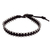 Leather wristband bracelet, 'Peace Horizons' - Leather and Silver Wristband Hill Tribe Charm (image 2a) thumbail