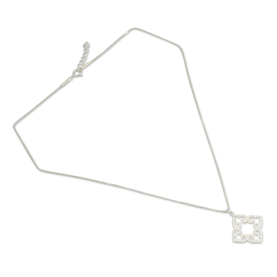 Sterling silver pendant necklace, 'Kaleidoscope Heart' - Fair Trade Sterling Silver Necklace
