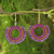 Amethyst beaded dangle earrings, 'Divinely Purple' - Amethyst Crocheted Earrings