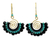Onyx dangle earrings, 'Liquorice Kiss' - Gold Plated Brass Handcrafted Earrings