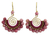Chalcedony dangle earrings, 'Rose Kiss' - Rhodonite and Brass Handcrafted Earrings (image 2a) thumbail