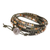 Jasper and onyx wrap bracelet, 'Thai Autumn' - Hand Beaded Jasper and Onyx Wrap Bracelet