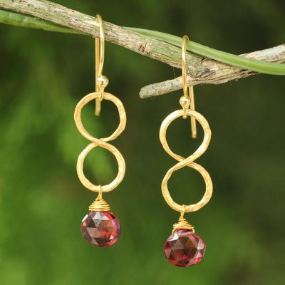 Unicef Uk Market 24k Gold Plated Garnet Dangle Earrings Red Infinity Gold Plated Garnet Earrings Red Infinity 24k Dangle