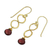 Gold plated garnet earrings, 'Red Infinity' - 24k Gold Plated Garnet Dangle Earrings (image 2b) thumbail