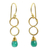 Gold plated earrings, 'Green Infinity' - 24k Gold Plated Green Onyx Dangle Earrings thumbail