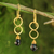Gold plated onyx earrings, 'Infinity' - 24k Gold Plated Black Onyx Earrings thumbail