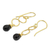 Gold plated onyx earrings, 'Infinity' - 24k Gold Plated Black Onyx Earrings (image 2b) thumbail