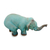 Ceramic statuette, 'Turquoise Elephant Sawasdee' - Artisan Crafted Ceramic Statuette