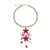 Rose quartz flower necklace, 'Pink Bouquet' - Fair Trade jewellery Artisan Crafted Beaded Necklace (image 2a) thumbail