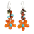 Carnelian and unakite flower earrings, 'Sunny Blooms' - Carnelian Handcrafted Earrings thumbail