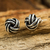 Sterling silver button earrings, 'Double Love Knot' - Artisan Crafted Silver Stud Earrings (image 2) thumbail