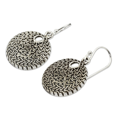 Sterling silver dangle earrings, 'Energized' - Modern Silver Dangle Earrings from Thailand