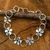 Sterling silver link bracelet, 'Flower Garland' - Hand Made Thai Silver Flower Bracelet