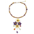 Amethyst flower necklace, 'Twilight Bouquet' - Artisan Crafted Multi-gemstone Flower Necklace (image 2a) thumbail