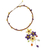 Amethyst flower necklace, 'Twilight Bouquet' - Artisan Crafted Multi-gemstone Flower Necklace (image 2b) thumbail