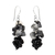 Tourmalinated quartz and onyx cluster earrings, 'Heavenly Gift' - Handmade Gemstone Cluster Earrings thumbail