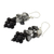 Tourmalinated quartz and onyx cluster earrings, 'Heavenly Gift' - Handmade Gemstone Cluster Earrings