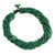 Holz-Torsade-Halskette "Chao Phraya Belle" - Blaue und grüne Holzperlen-Halskette