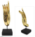 Escultura de pan de oro, 'La mano derecha de Buda' - Escultura de madera de pan de oro con soporte