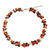 Cultured pearl and carnelian beaded choker, 'Luscious Chic' - Hand Knotted Pearl Carnelian and Tiger's Eye Choker Necklace thumbail