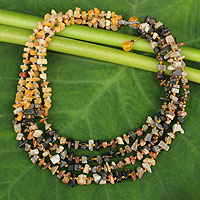 Beaded necklace, 'Rivers of Sun' - Handcrafted Jasper Necklace Thai Beaded Jewelry