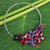 Amethyst and onyx flower necklace, 'Purple Red Bouquet' - Multi Gemstone Handcrafted Necklace thumbail