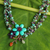 Amethyst and carnelian necklace, 'Festive Flowers' - Thai Handcrafted Amethyst and Carnelian Floral Necklace (image 2) thumbail