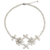 Cultured pearl flower necklace, 'Quintet' - White Pearls and Clear Quartz Flower Necklace (image 2a) thumbail