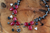 Blumenhalskette aus Onyx und Zuchtperle - Halskette aus Onyx und Perlen