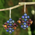 Lapis lazuli and garnet dangle earrings, 'Nosegay' - Hand Made Lapis Lazuli and Garnet Dangle Earrings thumbail