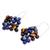Lapis lazuli and garnet dangle earrings, 'Nosegay' - Hand Made Lapis Lazuli and Garnet Dangle Earrings (image 2b) thumbail