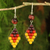 Carnelian and garnet dangle earrings, 'Seasonal Bloom' - Thai Carnelian and Yellow Quartz Earrings with Garnet