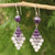 Amethyst and quartz dangle earrings, 'Seasonal Bloom' - Thai Amethyst and Quartz Earrings