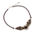 Garnet and smoky quartz pendant necklace, 'Floral Solitaire' - Beaded Garnet and Tiger's Eye Flower Necklace (image 2b) thumbail