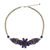 Lapis lazuli and garnet pendant necklace, 'Floral Solitaire' - Beaded Garnet and Lapis Lazuli Flower Necklace thumbail
