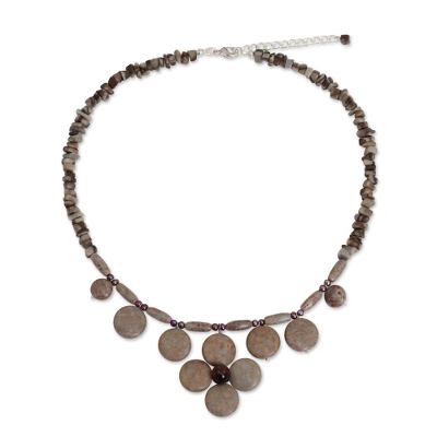 Unique Thai Pearl and Jasper Necklace
