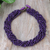 Wood torsade necklace, 'Nan Belle' - Purple Torsade Necklace Wood Beaded Jewelry thumbail