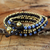 Sodalite wrap bracelet, 'Happiness and Joy' - Hand Knotted Thai Sodalite Bracelet with Brass Beads (image 2b) thumbail