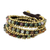 Agate wrap bracelet, 'Happiness and Joy' - Hand Knotted Thai Agate Bracelet with Brass Beads thumbail