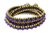 Quartz wrap bracelet, 'Violet Happiness' - Hand Knotted Thai Purple Quartz Bracelet with Brass Beads