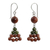 Unakite dangle earrings, 'Pretty Pyramid' - Hand Crafted Thai Unakite Dangle Earrings