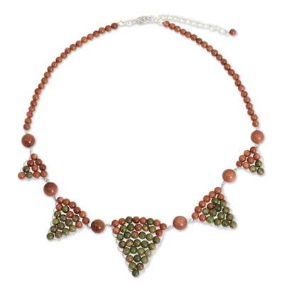 Hand Crafted Thai Unakite Necklace
