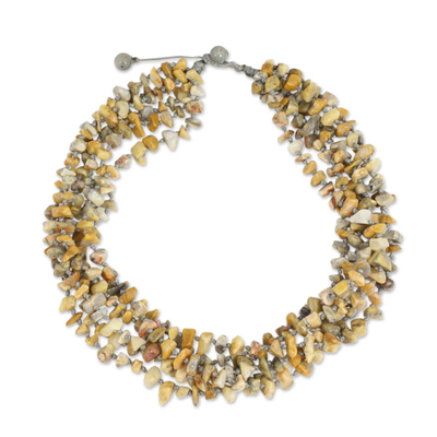 Enhanced Jasper Torsade Necklace Artisan Crafted Jewelry