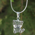 Sterling silver pendant necklace, 'Filigree Kitten' - Thai Filigree Sterling Silver Necklace thumbail