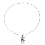 Sterling silver pendant necklace, 'Filigree Kitten' - Thai Filigree Sterling Silver Necklace