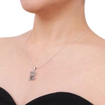 Sterling silver pendant necklace, 'Filigree Kitten' - Thai Filigree Sterling Silver Necklace
