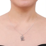 Sterling silver pendant necklace, 'Filigree Kitten' - Thai Filigree Sterling Silver Necklace