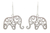 Sterling silver dangle earrings, 'Elephant Arabesque' - Handcrafted Sterling Silver Thai Elephant Earrings (image 2a) thumbail